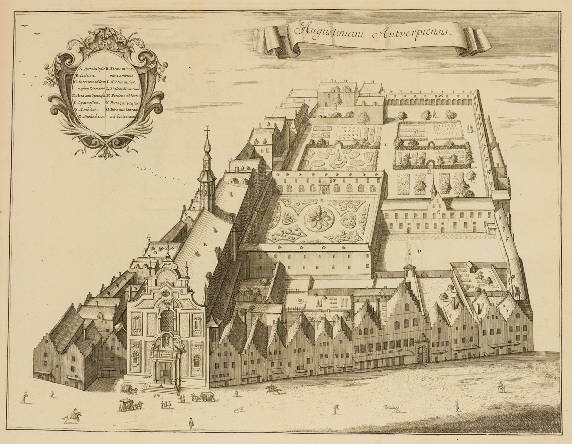 Chorographia Sacra Brabantiae - Augustinian Monastery of Antwerp - Original antique engravings of churches, abbeys and monasteries in the Province of Brabant in the 17th century