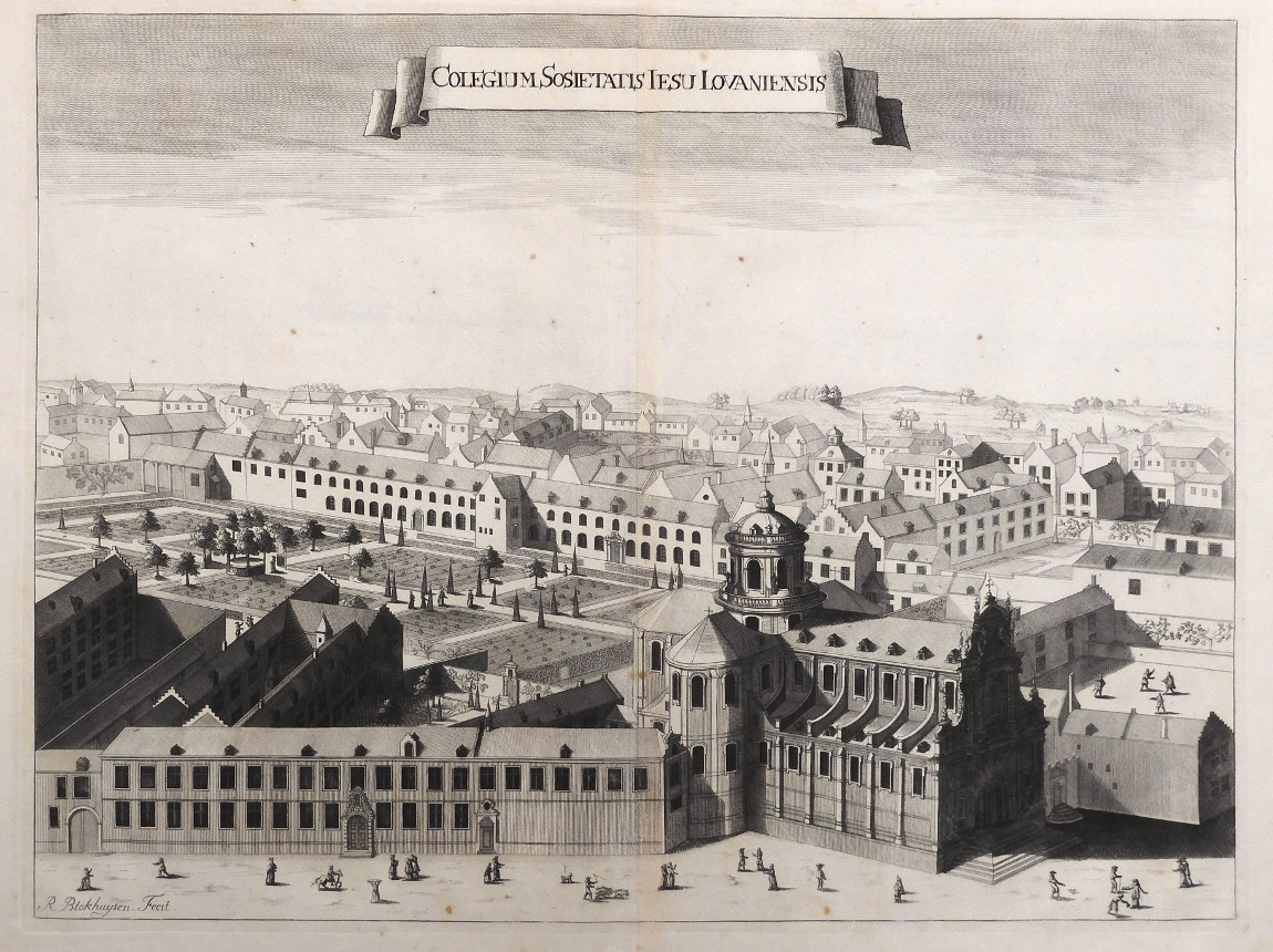 Chorographia Sacra Brabantiae - Jezuïetencollege van Leuven - Originele antieke gravures van kerken, abdijen en kloosters in de provincie Brabant in de 17e eeuw