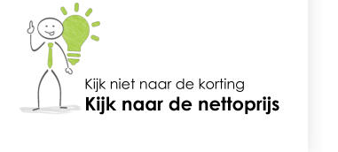 Kijk niet naar de korting Kijk naar de nettoprijs