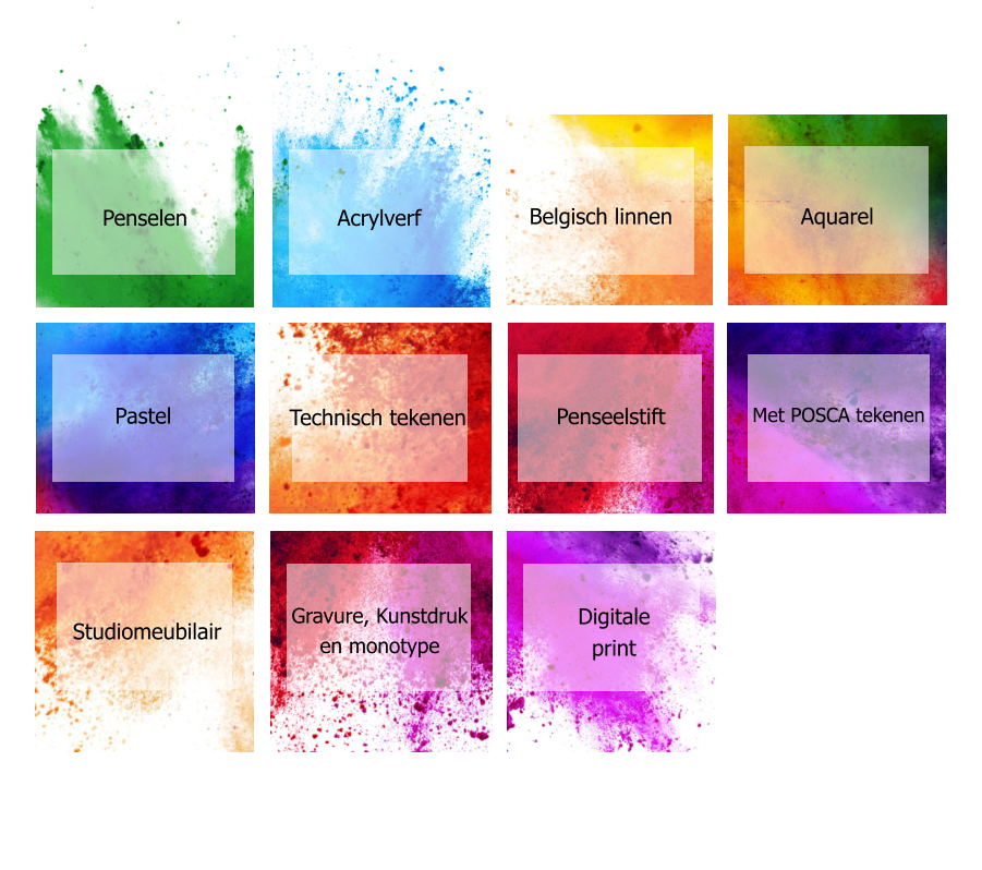 Penselen Acrylverf Aquarel Belgisch linnen Pastel Technisch tekenen Penseelstift Met POSCA tekenen Studiomeubilair Gravure, Kunstdruk en monotype Digitale print