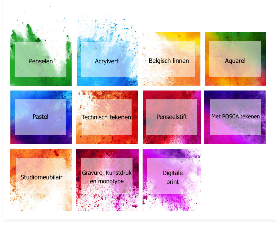 Penselen Acrylverf Aquarel Belgisch linnen Pastel Technisch tekenen Penseelstift Met POSCA tekenen Studiomeubilair Gravure, Kunstdruk en monotype Digitale print