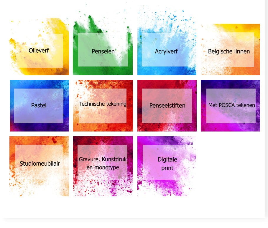Olieverf Penselen Acrylverf Belgische linnen Pastel Technische tekening Penseelstiften Met POSCA tekenen Studiomeubilair Gravure, Kunstdruk en monotype Digitale print