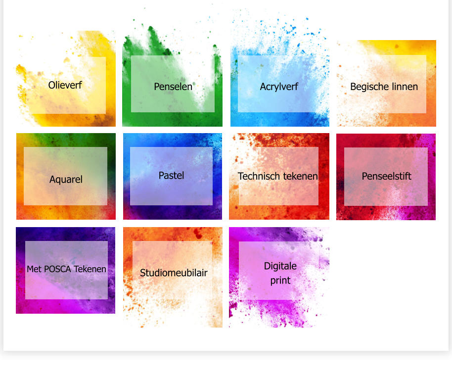 Olieverf Penselen Acrylverf Begische linnen Pastel Technisch tekenen Aquarel Penseelstift Met POSCA Tekenen Studiomeubilair Digitale print