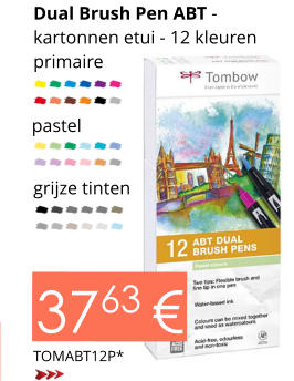pastel grijze tinten Dual Brush Pen ABT - kartonnen etui - 12 kleuren primaire   TOMABT12P* 3763 €