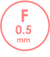 F 0.5 mm