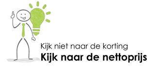 Kijk niet naar de korting Kijk naar de nettoprijs