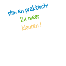 slim en praktisch: 2x meer kleuren !