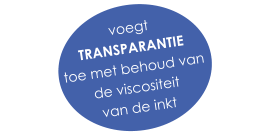 voegt  TRANSPARANTIE  toe met behoud van  de viscositeit  van de inkt