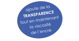 ajoute de la  TRANSPARENCE  tout en maintenant  la viscosité  de l’encre
