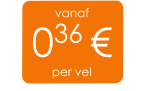 vanaf 036 € per vel