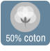 50% coton