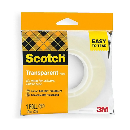 Scotch 508 - ruban adhésif transparent - facile à couper - rouleau 19mmx33m