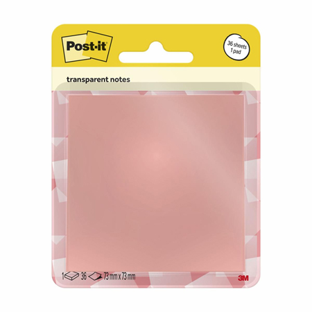 Post-It Transparent Notes - memoblok met 36 zelfklevende blaadjes - 73x73mm