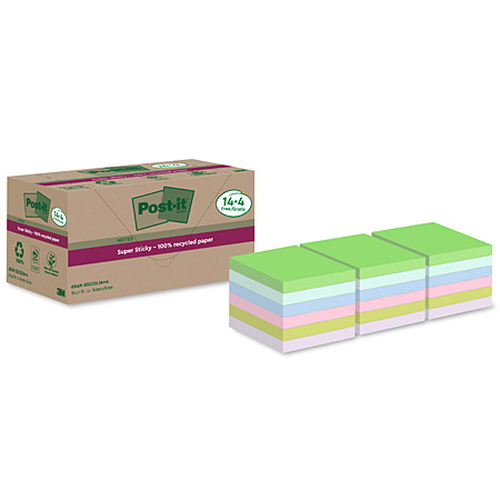 Post-It Super Sticky Recycled Notes - self-adhesive sheets pad - colours