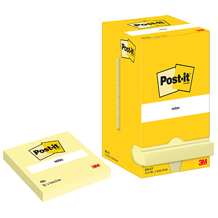 Post-It Notes - blok met 100 zelfklevende memoblaadjes - kanariegeel