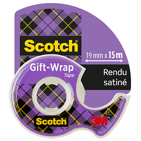 Scotch Gift Wrap - ruban adhésif satiné avec dérouleur - 19mmx15m