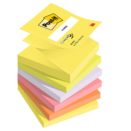 Post-It Z-Notes - bloc de 100 feuillets adhésifs - 76x76cm - couleurs assorties