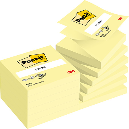Post-It Z-Notes - bloc de 100 feuillets adhésifs - jaune