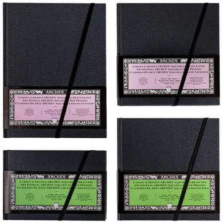 Arches Carnet d'artiste - album aquarelle - 24 feuilles 100% coton - couverture rembordée rigide - 185g/m²