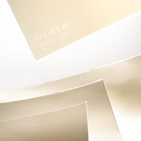 Arches 88 - etching paper - 100% cotton sheet - 300g/m² - 56x76cm - 4 deckled edges