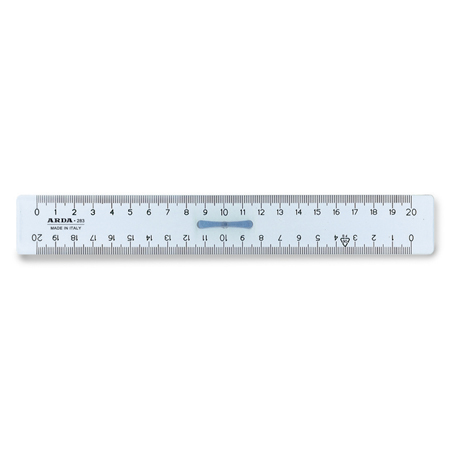 Arda UNI - règle double décimètre en plastique - avec poignée - 20cm