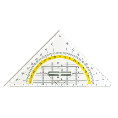 Arda UNI Geo - équerre de géométrie - hypothénuse 25cm - avec poignée