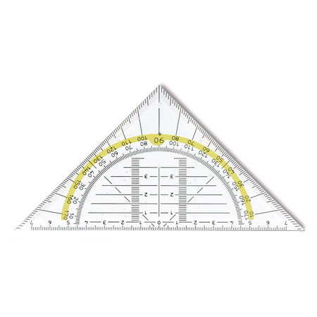 Arda UNI Geo - équerre de géométrie - hypothénuse 16cm
