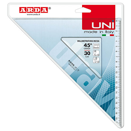 Arda Uni - tekendriehoek in transparante plastic - 45°/45°