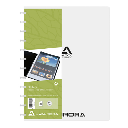 Adoc System Bind-ex - refillable display book - clear PP cover - 24.7x31cm (for A4) - 20 pockets - transparant