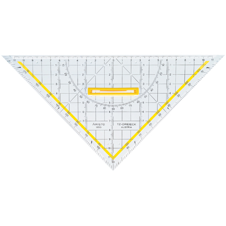 Aristo Set square - hypotenuse 25cm - beveled sides - removable grip