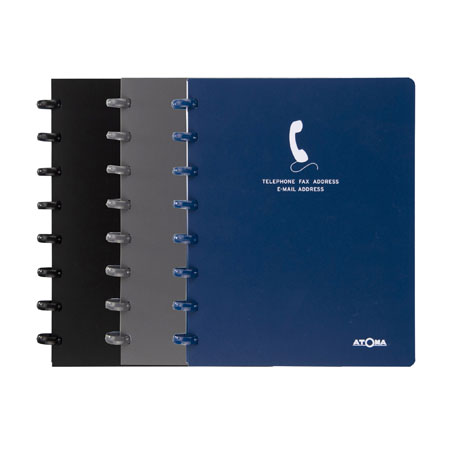 Atoma Fax-E-mail register - transparant PP opaak - 165x215mm - 108 bladzijden - geassorteerde kleuren