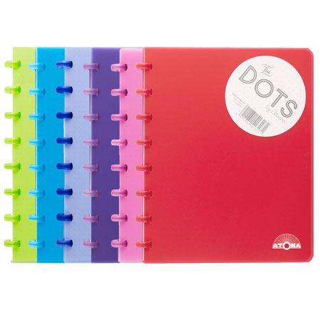 Atoma Dots - cahier rechargeable - couverture PP - 144 pages - A5 - couleurs assorties