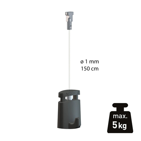 Artiteq Kit Twister - câble de suspension 1mm - perlon 150cm + crochet micro grip - max. 5kg