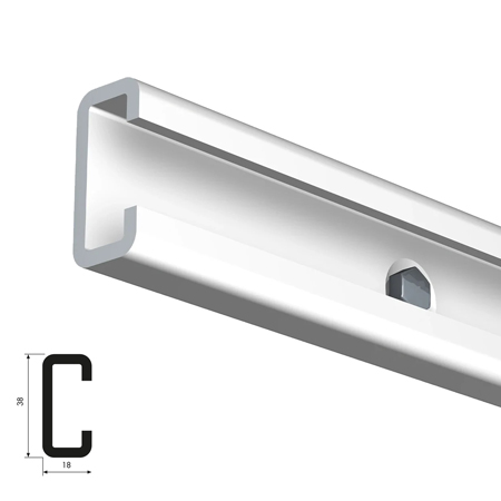 Artiteq Heavy Duty Track - cimaise murale - 2m - blanc ral9010