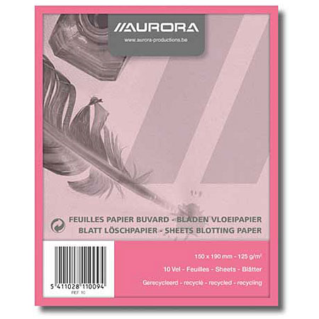 Aurora Bur-O-Class - blotting paper - pack of 10 sheets 125g/m² - 19x15cm - pink