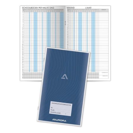 Aurora Registre de fréquentation - couverture papier - 28 pages 15,5x26cm - néerlandais