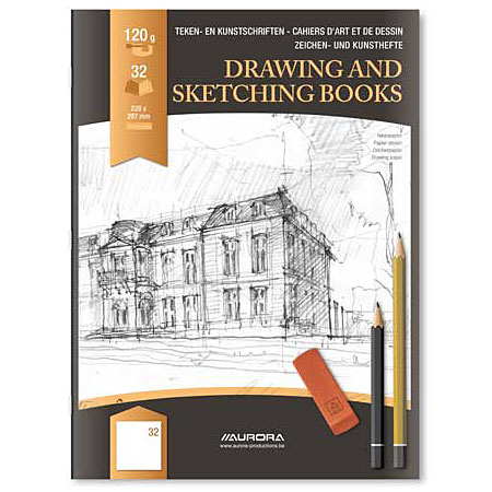 Aurora Raphaël - drawing book - glossy paper cover - blank drawing paper