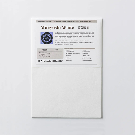 Awagami Mingeishi - Fine Art Set - japanese paper 48gr/m² - pack of 12 sheets 21x29,7cm (A4)