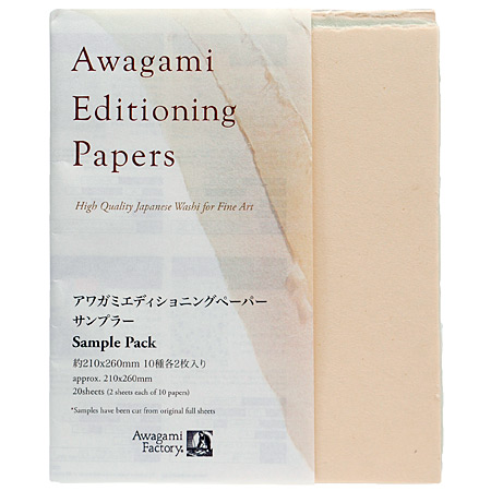 Awagami Editioning Paper Sample Pack - 20 assorted sheets (10x2sheets) - 21x26cm