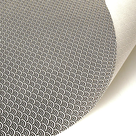 Awagami Yuzen Komon - japanese paper - sheet 78g/m² - 50x67cm - 4 straight edges - screen printed fan pattern