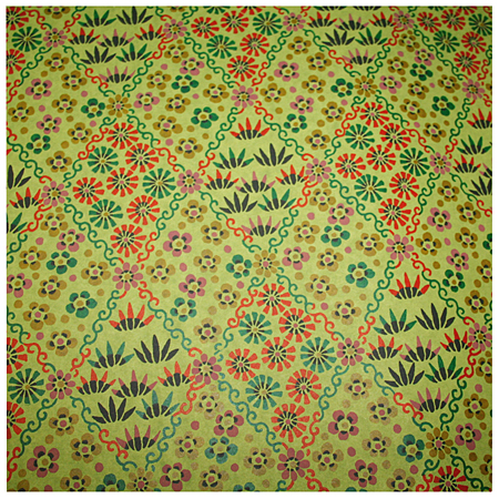 Awagami Nara Yuzen - japanese paper - sheet 70g/m² - 64x48,8cm - 4 straight edges - flower pattern