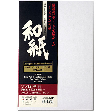 Awagami A.I.J.P. Premio Kozo - papier japonais haute résolution - 180g/m² - paquet de 10 feuilles