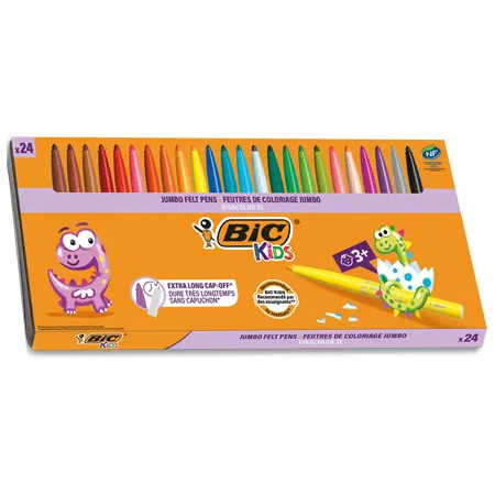 Bic Kids Visacolor XL - étui tiroir en carton - assortiment de 24 feutres de coloriage