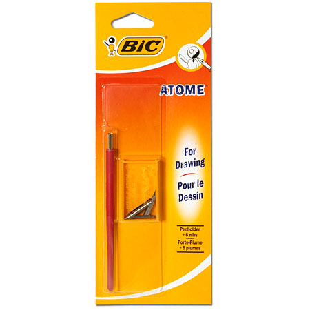 Bic Atome - penholder & 6 nibs for drawing