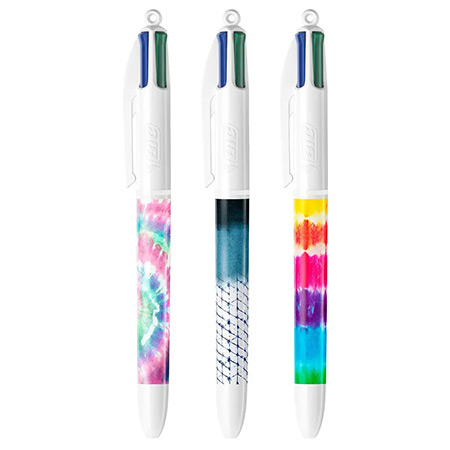 Bic 4 Colours Decors Tie & Dye - retractable 4-colours ballpoint pen - refillable - medium point - assorted colours
