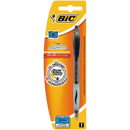 Bic Atlantis - stylo-bille rétractable sous coque - rechargeable - pointe moyenne