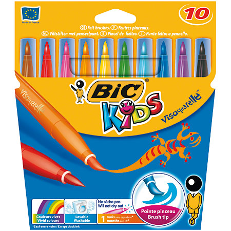 Bic Kids Visaquarelle - kartonnen etui - assortiment met 10 aquarelstiften