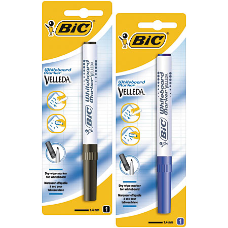 Bic Velleda 1741 - marqueur pour tableau blanc sous coque - pointe ronde (1,4mm)