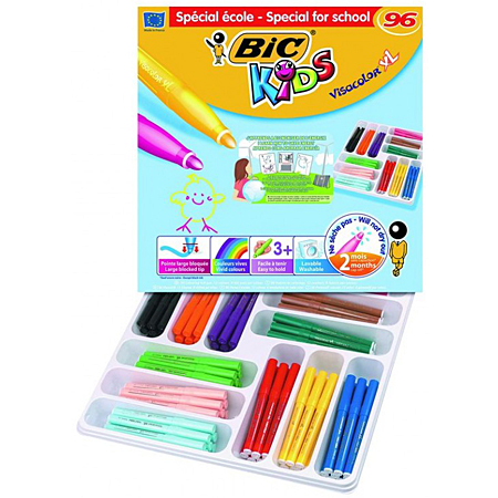 Bic Visacolor XL Class Pack - box of 96 assorted markers