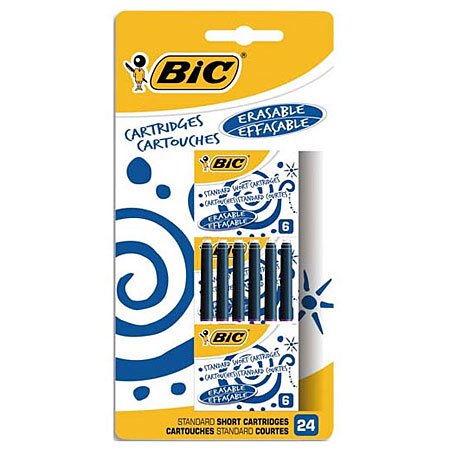 Bic Pack of 24 international ink cartridges - blue